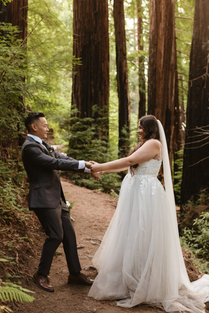 This comprehensive guide on how to elope in Big Sur, features photos of a couple eloping in Pfeiffer Big Sur State Park.