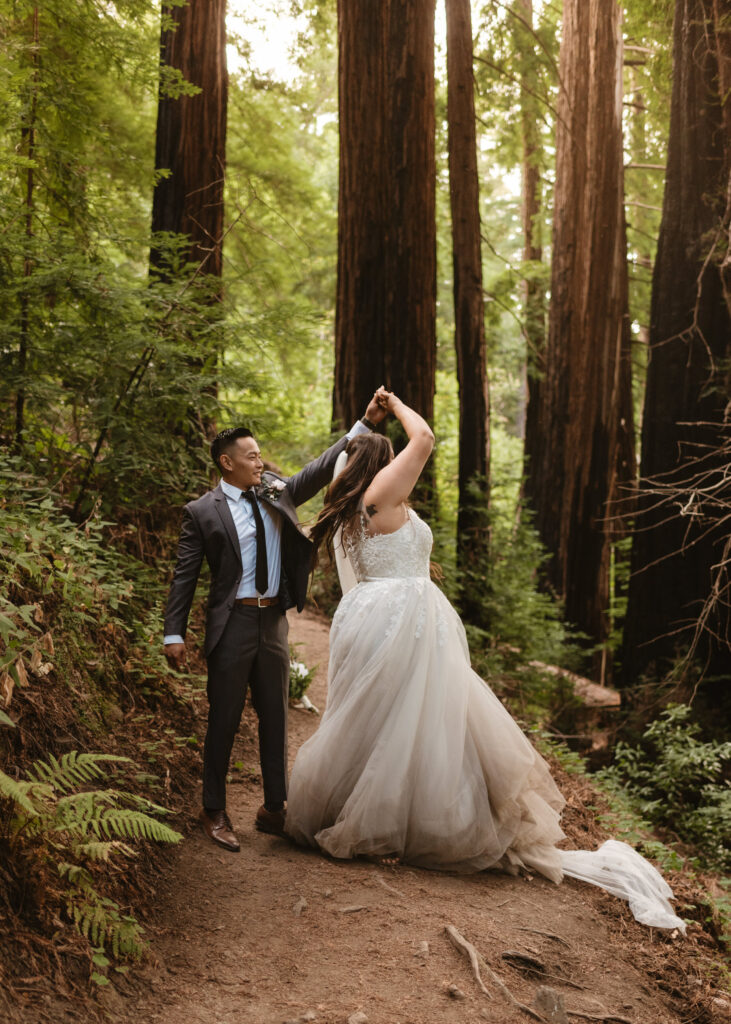 This comprehensive guide on how to elope in Big Sur, features photos of a couple eloping in Pfeiffer Big Sur State Park.
