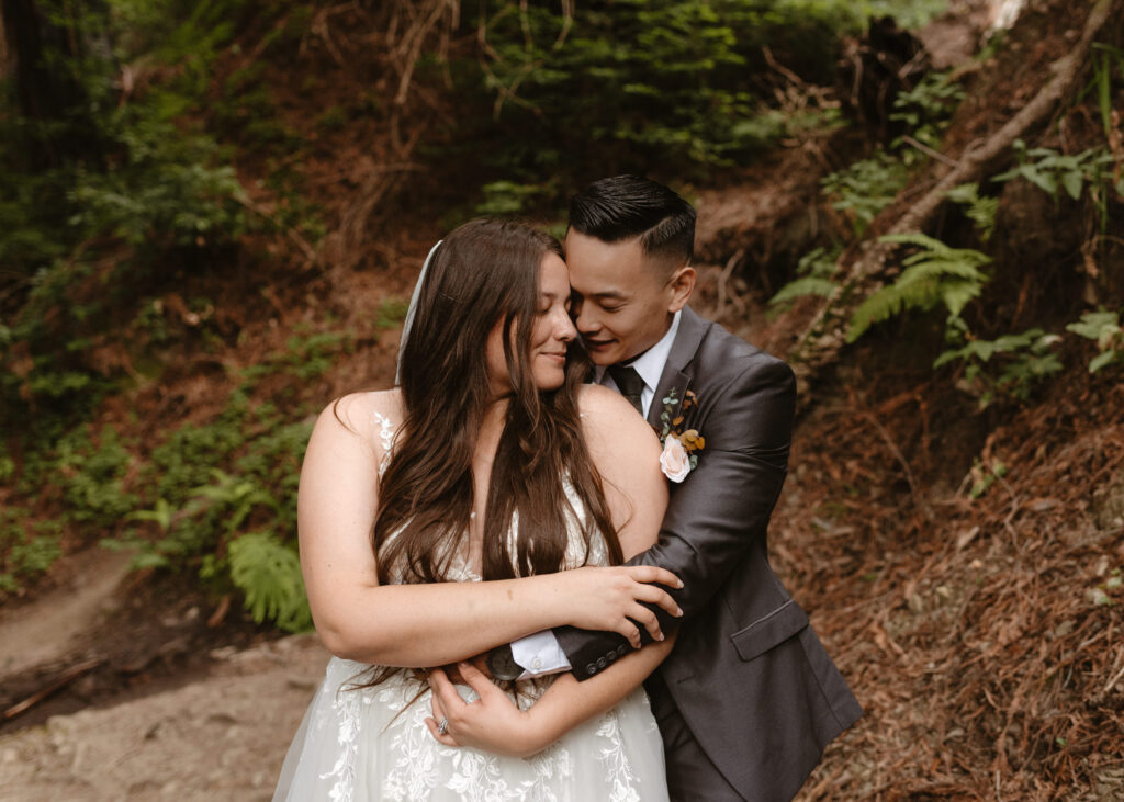 This comprehensive guide on how to elope in Big Sur, features photos of a couple eloping in Pfeiffer Big Sur State Park.